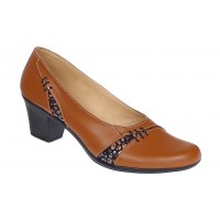 Pantofi dama eleganti din piele naturala Maro cu toc de 5cm P36CON